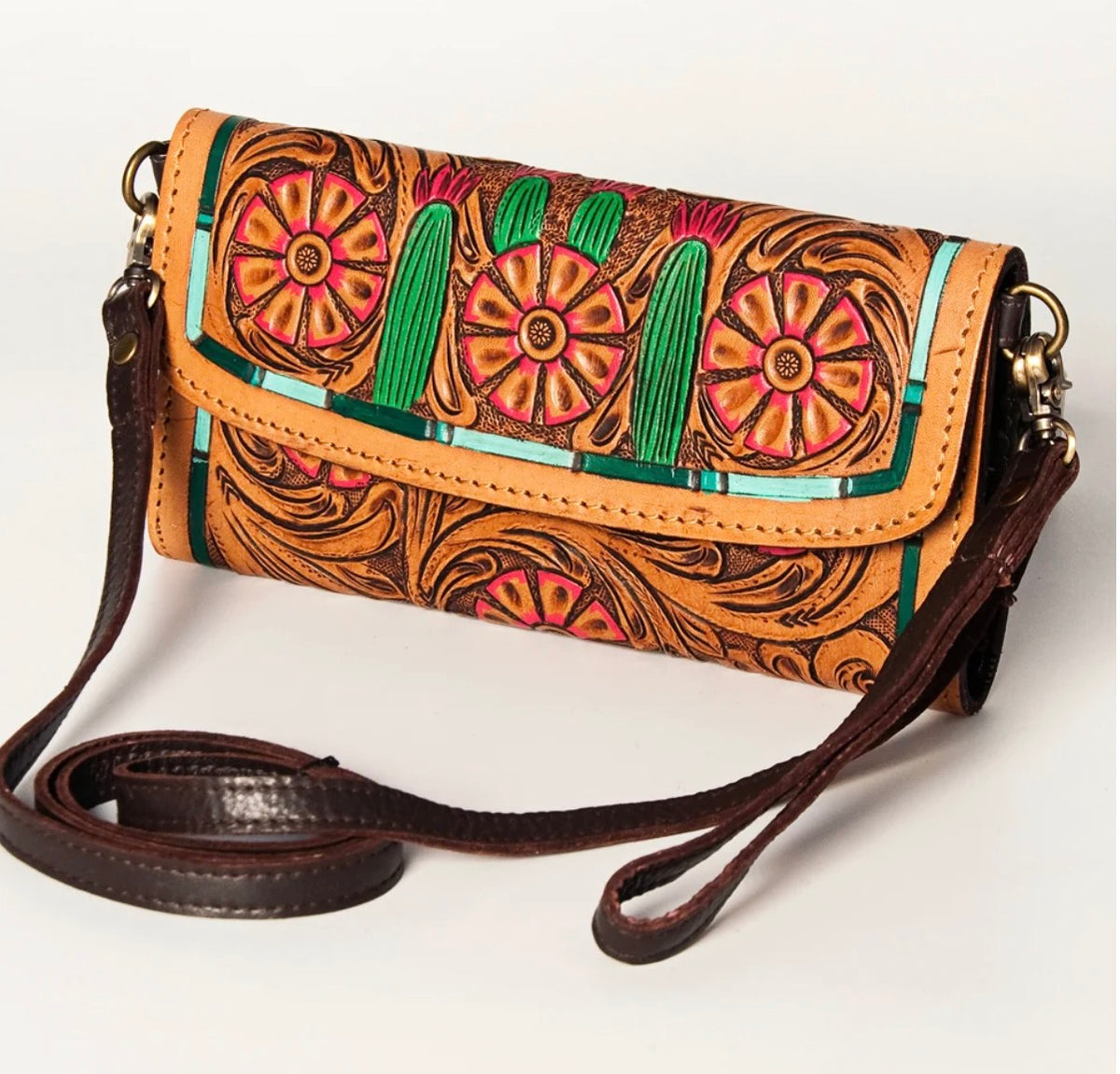 Cactus Bloom Wallet Crossbody