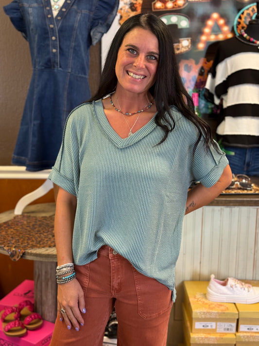 Easy Does It- Jade Top