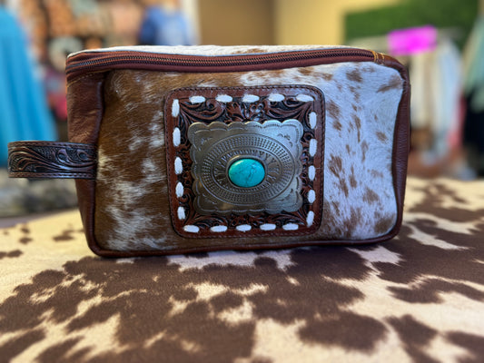Cowhide Makeup Bag