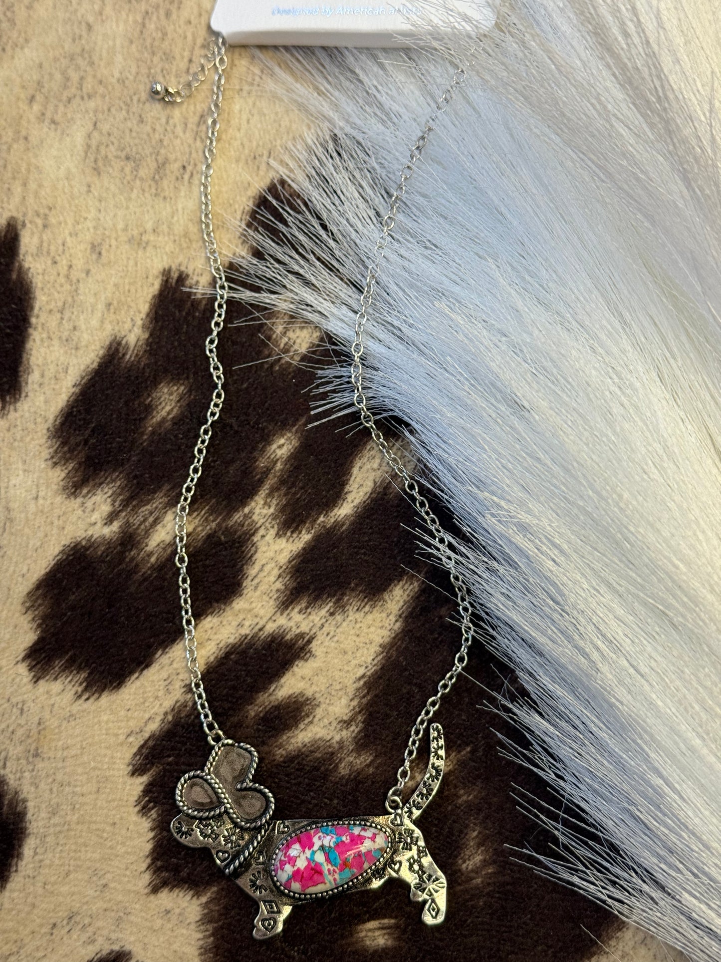 Pink Paws & Prairie Necklace