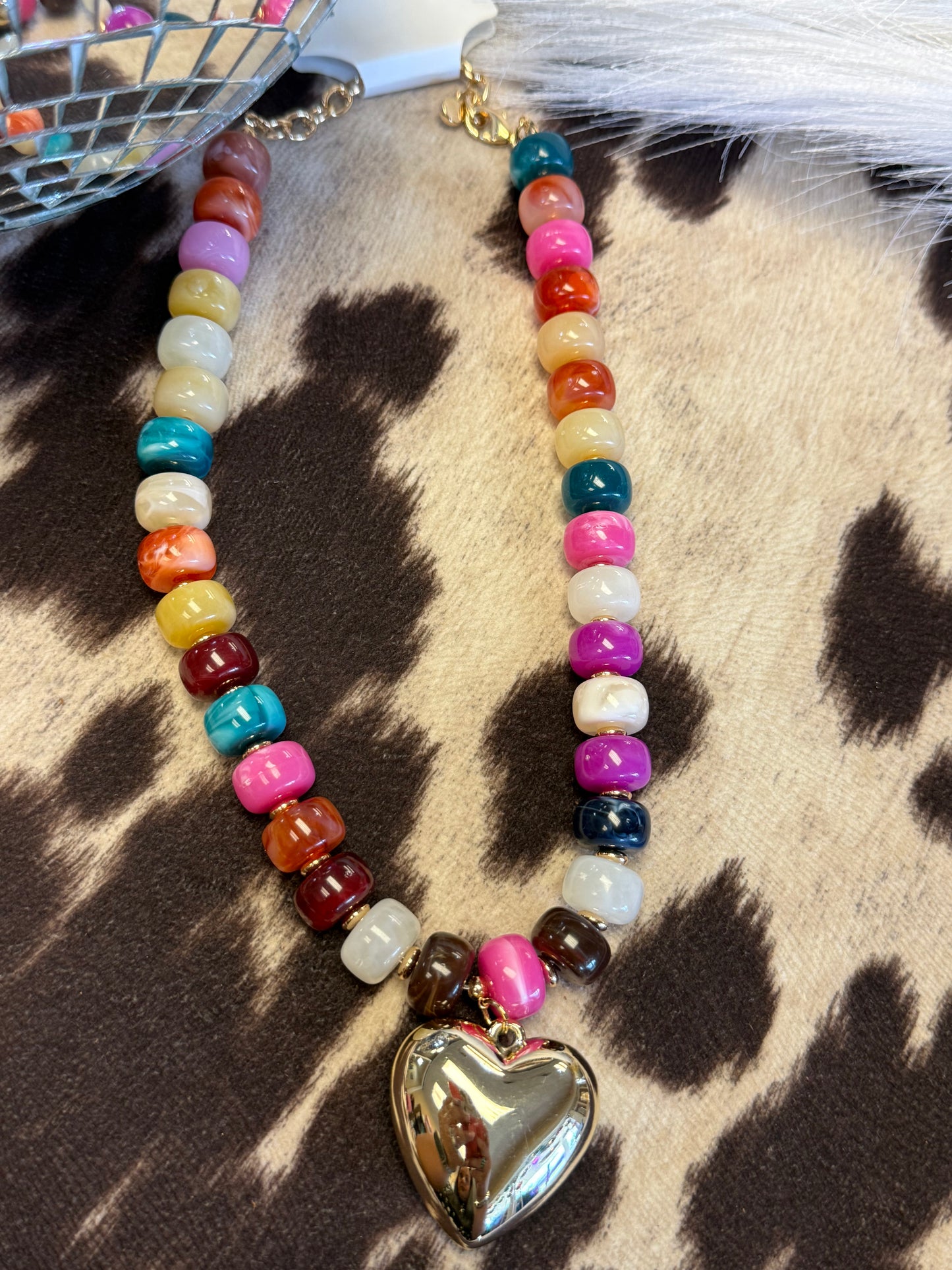 Sweetheart Mosaic Beaded Necklace