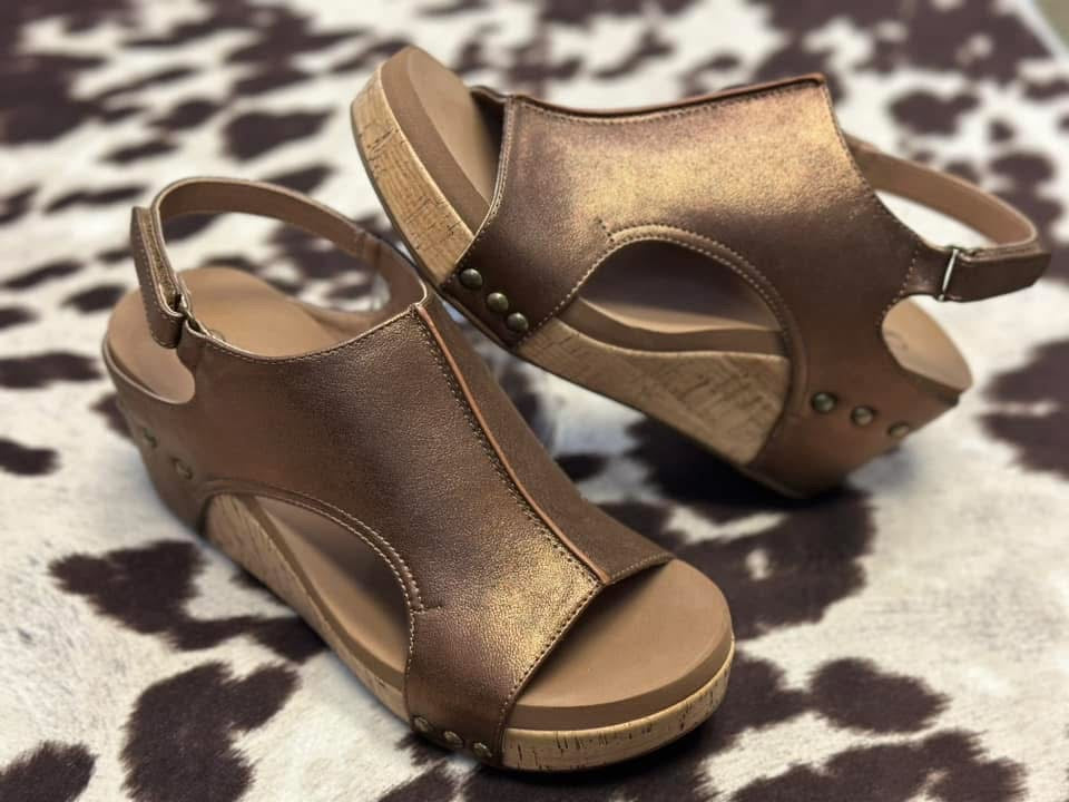 Bronze Belle Wedges