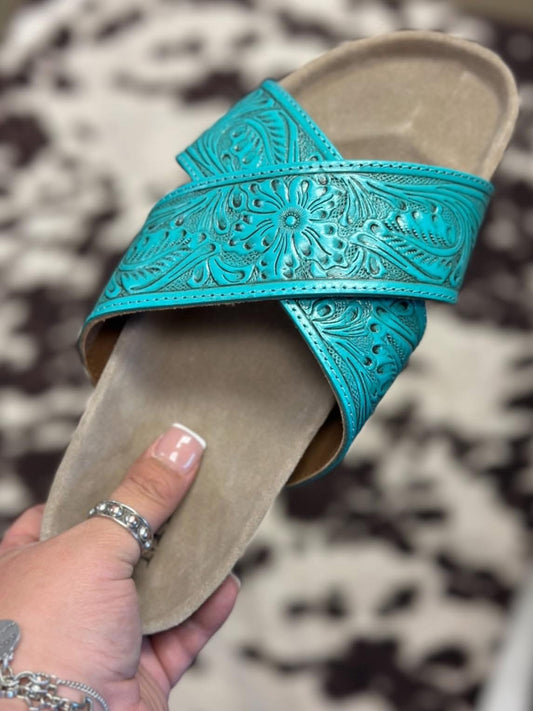 Turquoise Tooled Bliss Sandals