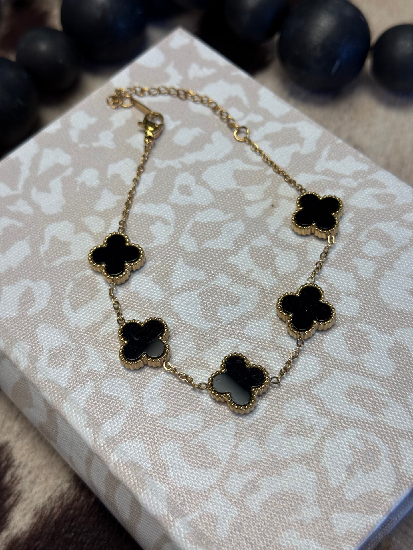 Midnight Clover Bracelet