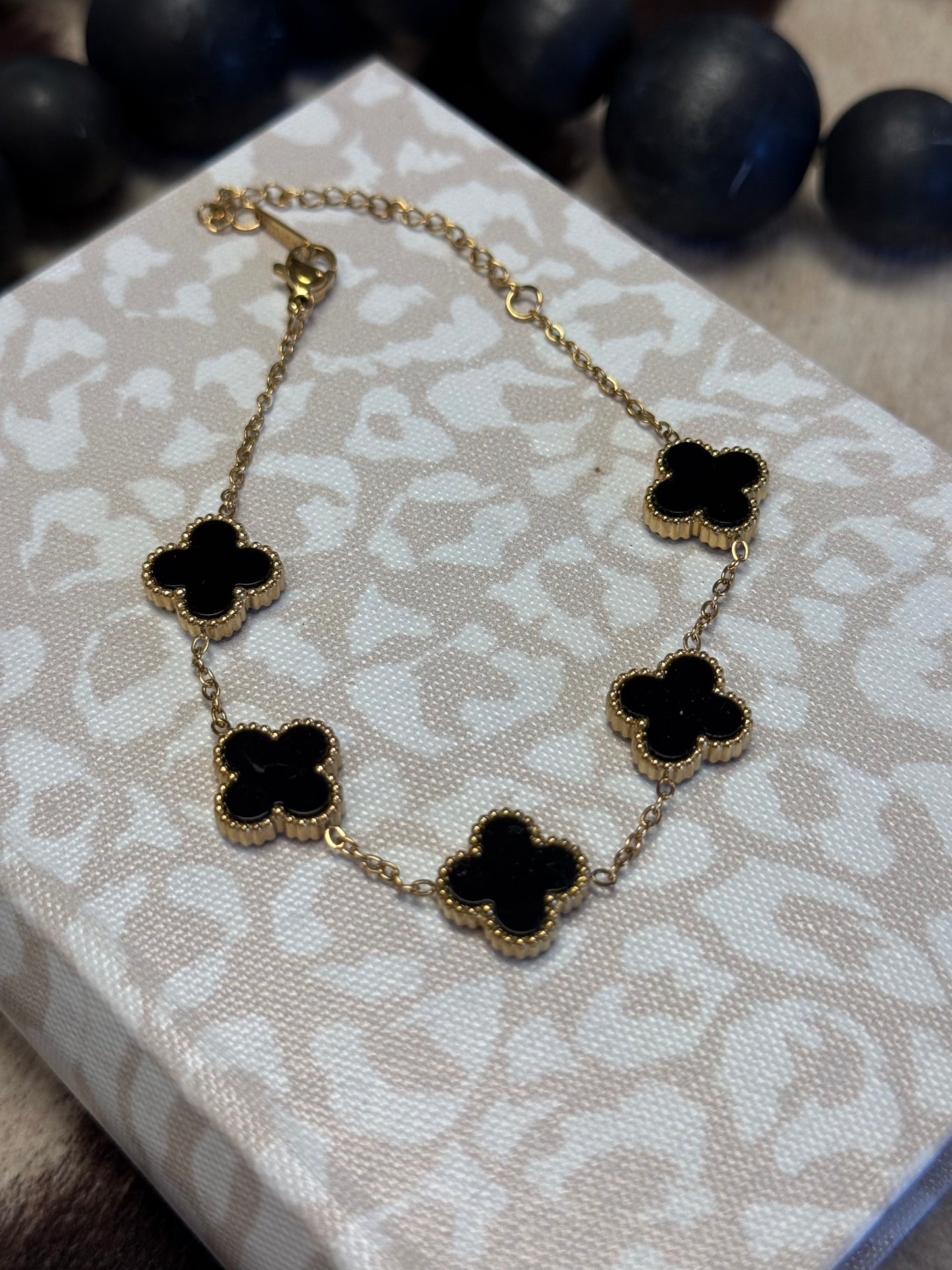 Midnight Clover Bracelet